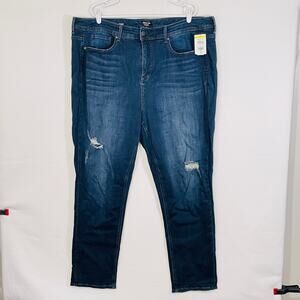 Curves 360 NYDJ Straight Leg Jeans Womens 26 Plus Distress Holes Tummy Control